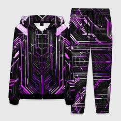 Мужской костюм Purple lines on a black background