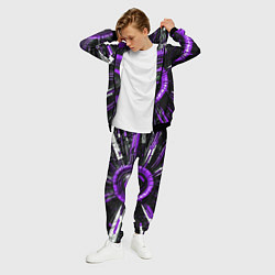 Костюм мужской Чёрно-фиолетовая сфера киберпанк, цвет: 3D-черный — фото 2
