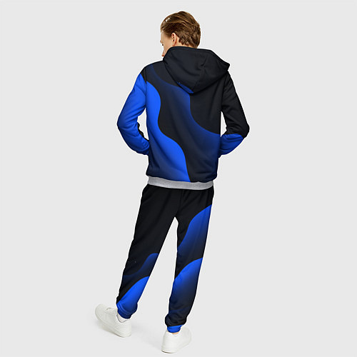 Мужской костюм Субару - синие волны / 3D-Меланж – фото 4