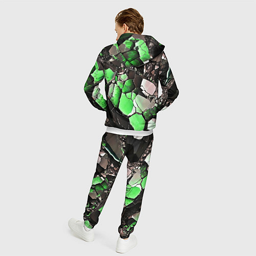 Мужской костюм Чёрно-зелёный камень / 3D-Белый – фото 4