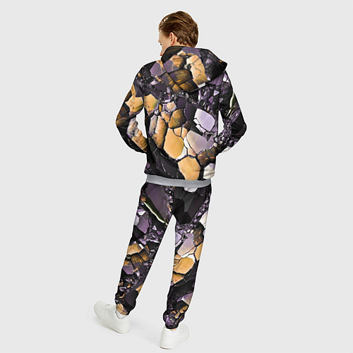 Мужской костюм Чёрно-жёлтый камень / 3D-Меланж – фото 4