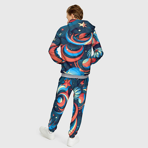 Мужской костюм Абстракция ёлочных игрушек / 3D-Меланж – фото 4