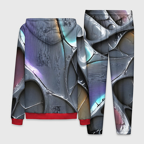 Мужской костюм Полированный серебряный металл / 3D-Красный – фото 2