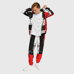 Костюм мужской Чёрные и красные полосы на белом фоне, цвет: 3D-черный — фото 2
