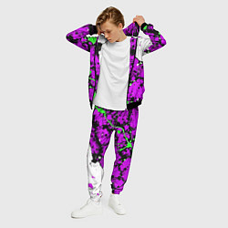 Костюм мужской Зелёно-розовая абстракция на белом фоне, цвет: 3D-черный — фото 2