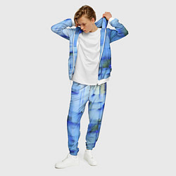 Костюм мужской Чёрные пятна на синем фоне абстракция, цвет: 3D-белый — фото 2