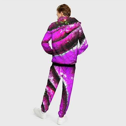 Мужской костюм Розовая волнистая абстракция / 3D-Черный – фото 4