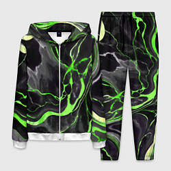 Костюм мужской Зелёно-чёрный мрамор, цвет: 3D-белый