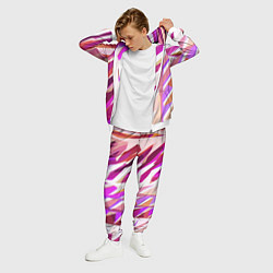 Костюм мужской Бело-розовая абстракция, цвет: 3D-белый — фото 2