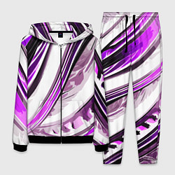 Мужской костюм Волнистая бело-фиолетовая абстракция