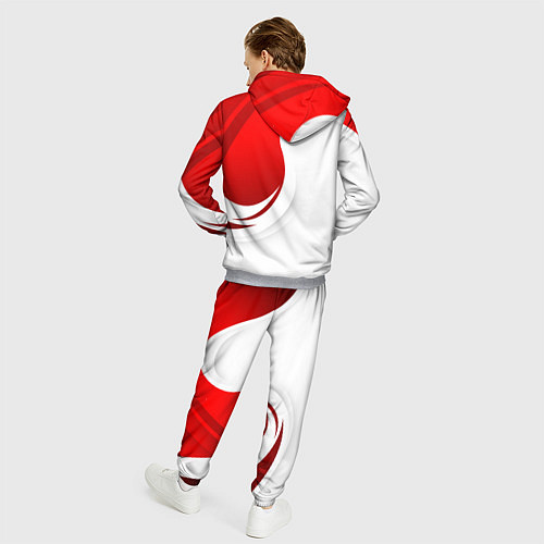 Мужской костюм Россия - красный и белый / 3D-Меланж – фото 4