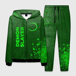 Костюм мужской Demon Slayer - green gradient вертикально, цвет: 3D-черный
