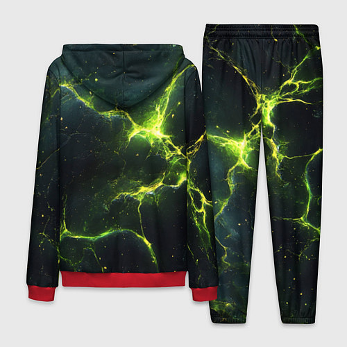 Мужской костюм Разбитая плита с зеленым светом / 3D-Красный – фото 2