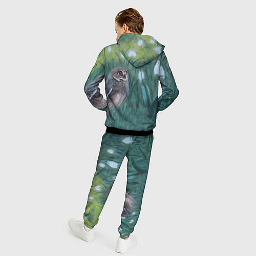 Мужской костюм Сова среди подснежников / 3D-Черный – фото 4