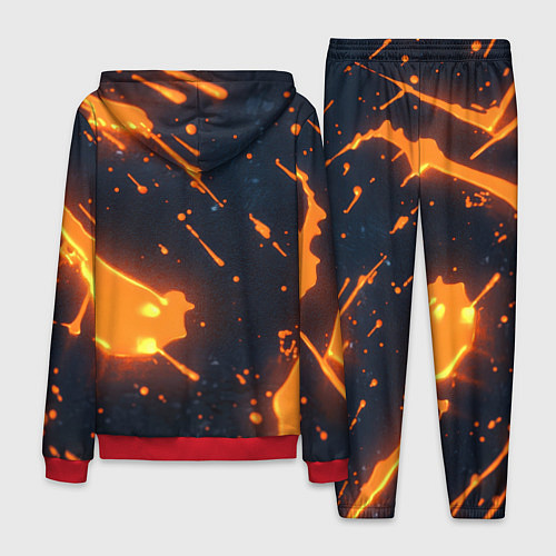 Мужской костюм Оранжевая краска в движении / 3D-Красный – фото 2