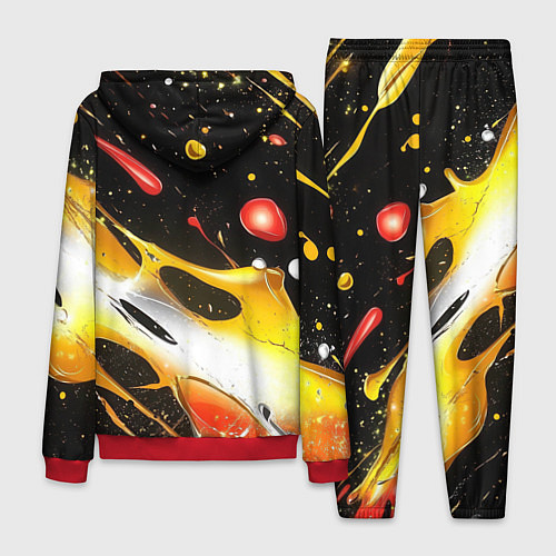 Мужской костюм Текстура краска / 3D-Красный – фото 2