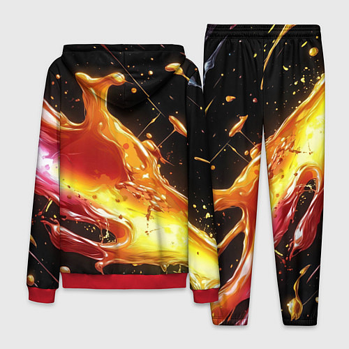 Мужской костюм Динамичная краска текстура / 3D-Красный – фото 2