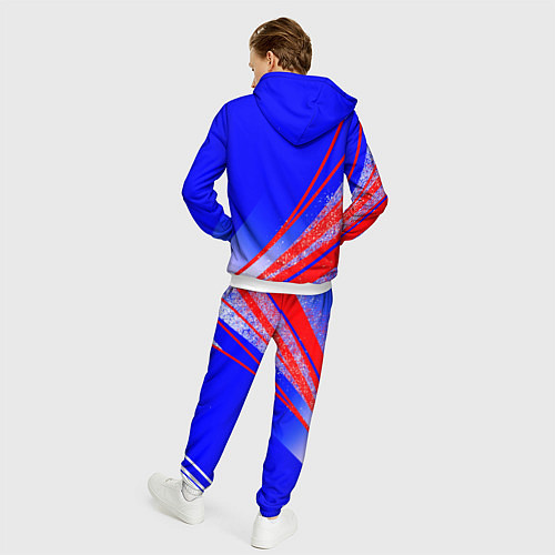 Мужской костюм Герб России на фоне цветов флага государства / 3D-Белый – фото 4