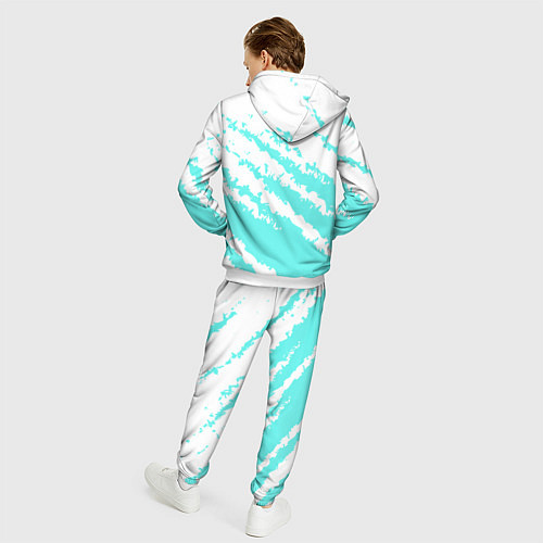 Мужской костюм The color is light blue and white / 3D-Белый – фото 4