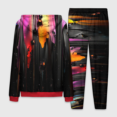Мужской костюм Разноцветная рельефная краска текстура / 3D-Красный – фото 2