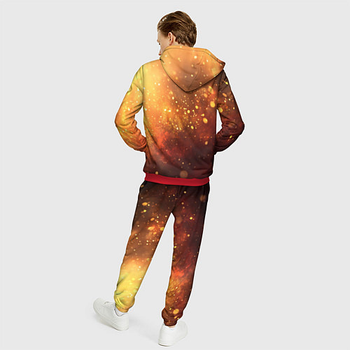 Мужской костюм Золотая блестящая текстура / 3D-Красный – фото 4