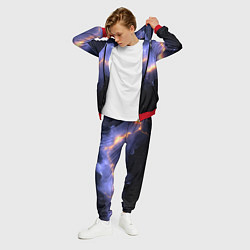 Костюм мужской Молния в фиолетовом небе текстура, цвет: 3D-красный — фото 2
