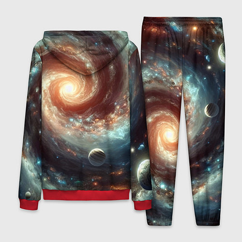 Мужской костюм Далёкая неоновая галактика - нейросеть / 3D-Красный – фото 2