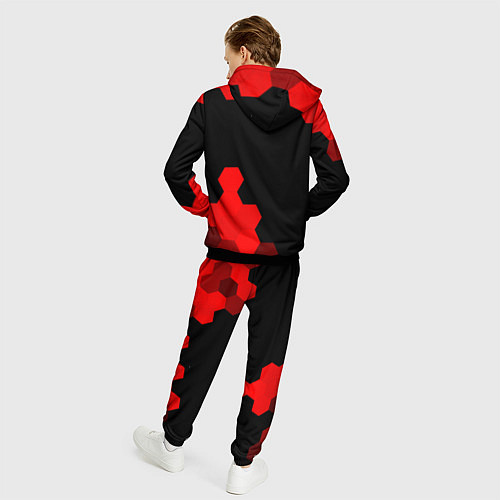 Мужской костюм Tesla - red gradient вертикально / 3D-Черный – фото 4