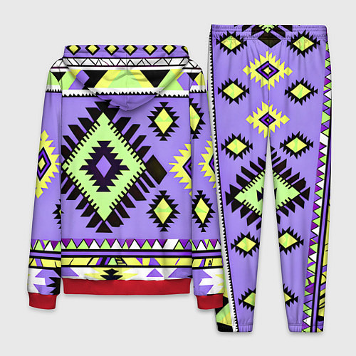Мужской костюм Геометрический сиренево желтый орнамент ацтеков / 3D-Красный – фото 2