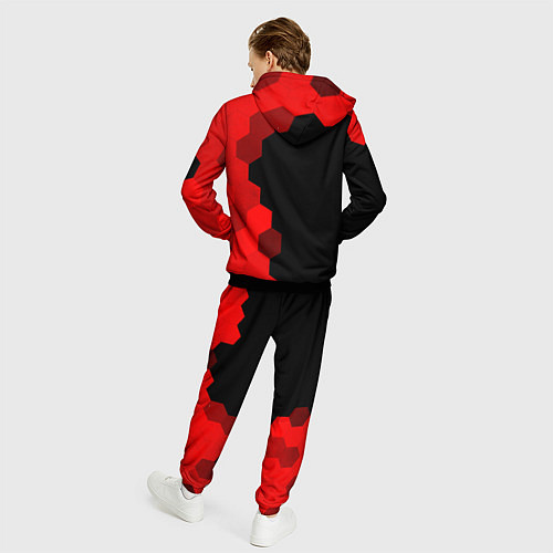 Мужской костюм Jaguar - red gradient по-вертикали / 3D-Черный – фото 4