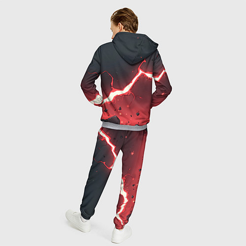 Мужской костюм Красная молния на черной текстуре / 3D-Меланж – фото 4
