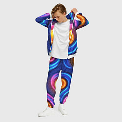 Костюм мужской Оранжевый круг и голубые линии текстура, цвет: 3D-белый — фото 2