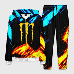 Костюм мужской Monster energy текстура огненная, цвет: 3D-белый