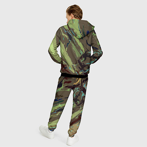 Мужской костюм Абстракция тон хаки / 3D-Черный – фото 4