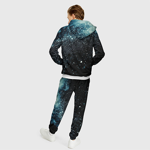 Мужской костюм Черно-синий текстурный фон / 3D-Белый – фото 4