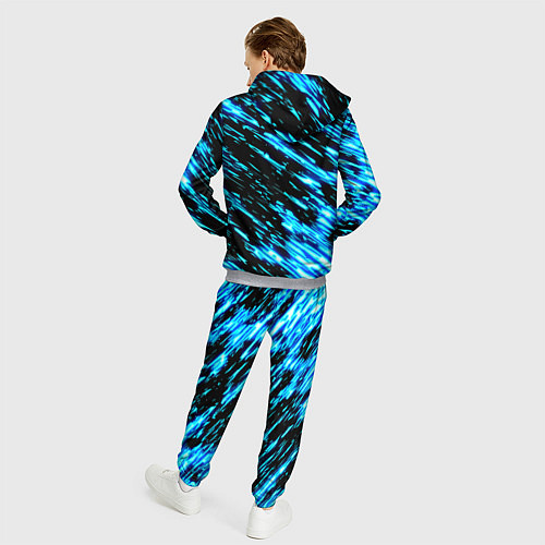 Мужской костюм Monster energy штрихи голубых неоновых красок / 3D-Меланж – фото 4