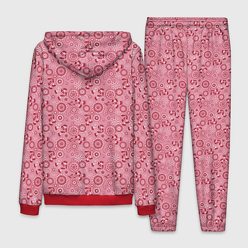 Мужской костюм Красно белый деревенский узор ретро / 3D-Красный – фото 2