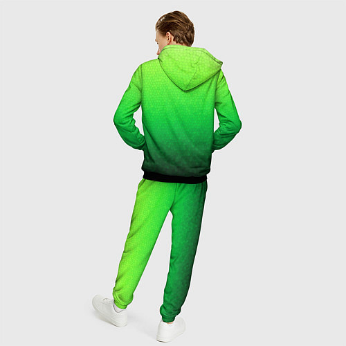 Мужской костюм Градиент мозаика зелёный в тёмный / 3D-Черный – фото 4