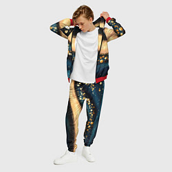 Костюм мужской Бирюзовая текстура с золотыми вставками, цвет: 3D-красный — фото 2