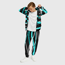 Костюм мужской Чёрный с бело-голубыми полосами, цвет: 3D-черный — фото 2