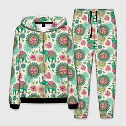 Мужской костюм Слоны и мандалы паттерн в индийской стилистике