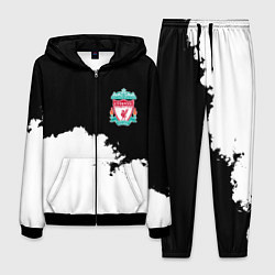 Костюм мужской Liverpool черно белый, цвет: 3D-черный