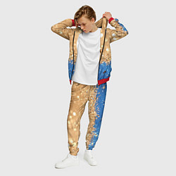 Костюм мужской Золотистые блестки и синий низ, цвет: 3D-красный — фото 2