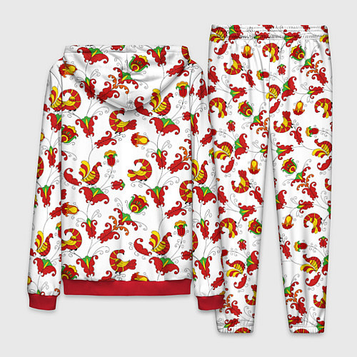 Мужской костюм Русский народный орнамент в стиле росписей Северно / 3D-Красный – фото 2