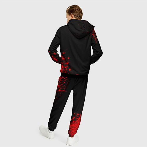 Мужской костюм Thirty Seconds to Mars - red gradient вертикально / 3D-Черный – фото 4