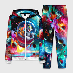 Костюм мужской Том и Джерри летят в ракете - нейроарт, цвет: 3D-белый