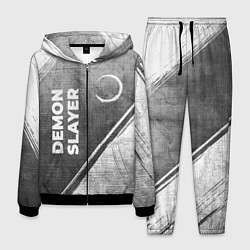 Мужской костюм Demon Slayer - grey gradient вертикально