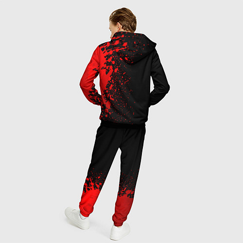 Мужской костюм Among Us - red gradient по-вертикали / 3D-Черный – фото 4