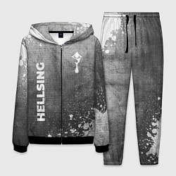 Мужской костюм Hellsing - grey gradient вертикально