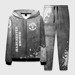 Костюм мужской Manchester United - grey gradient вертикально, цвет: 3D-черный